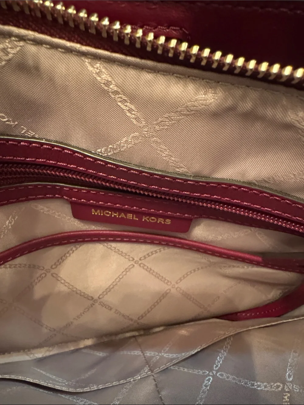Michael Kors Wine Quilted Chain-Handle Shoulder Bag